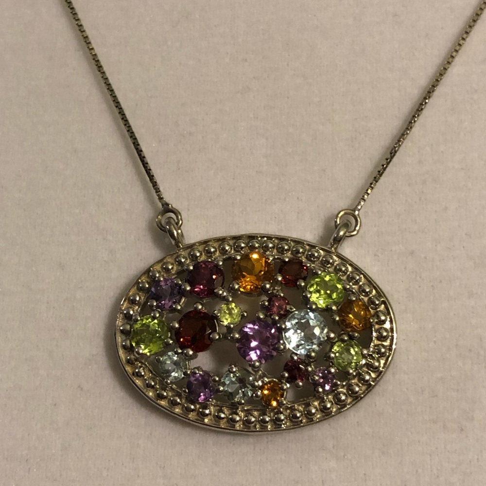 Multi Gemstone Necklace 4.38 ctw